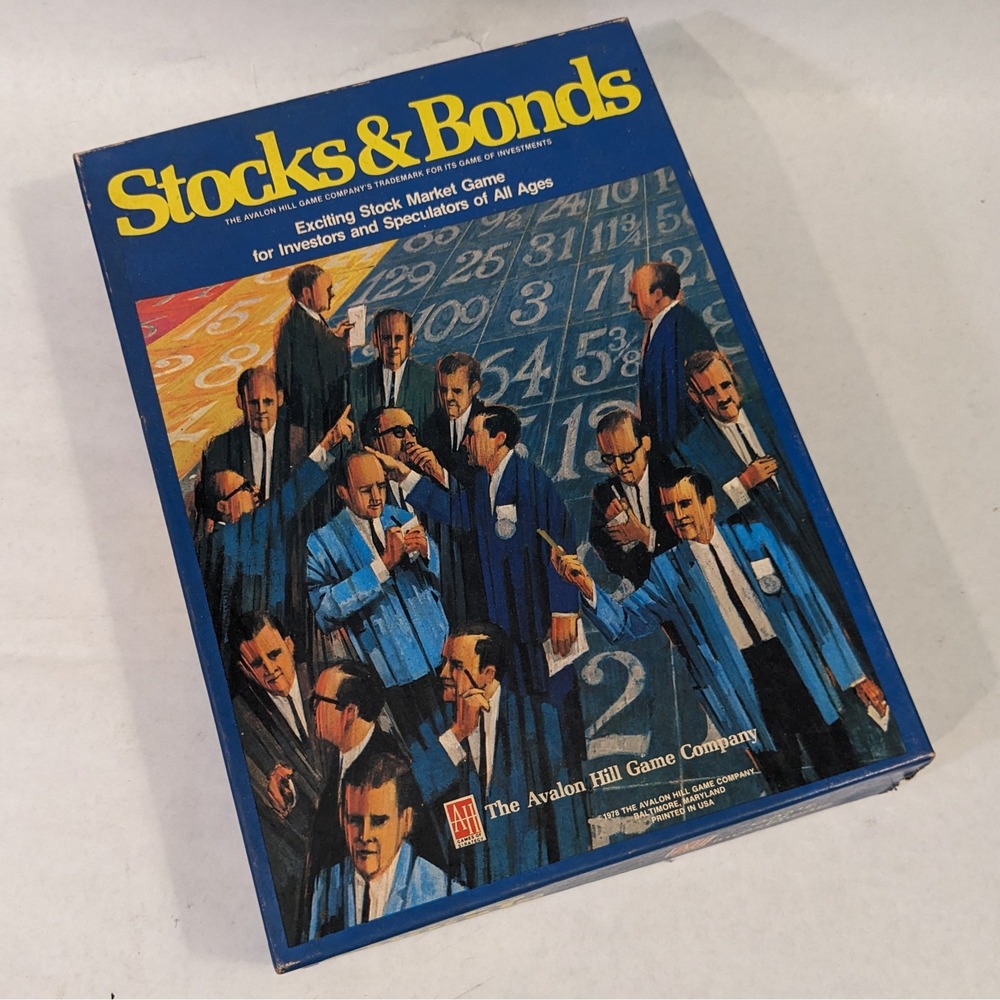 Vtg 1978 Stocks & Bonds Board Game Avalon Hill Bookshelf Game GA-170 Complete - Picture 1 of 9